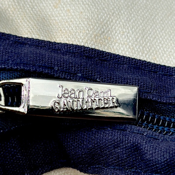 Jean Paul Gaultier canvas weekender duffle. Cream/Navy. Brand New!! - Picture 4 of 5